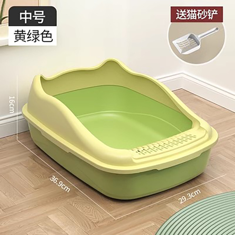 Pan de arena para gatos super grande semicerrado gran cinturón abierto pan de arena para gatos artículos para mascotas orejas para gatos