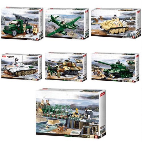 Small Lu Ban WWII Tank War Vehicle Aircraft Boy Educational Assembly Military Armor Car Building Block Toy 0975-81