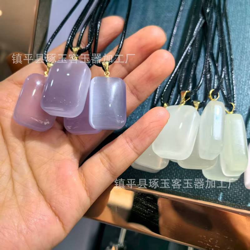 猫眼石平安扣如意祥云锁吊坠情侣款平安扣无事牌地摊直播礼品饰品|undefined