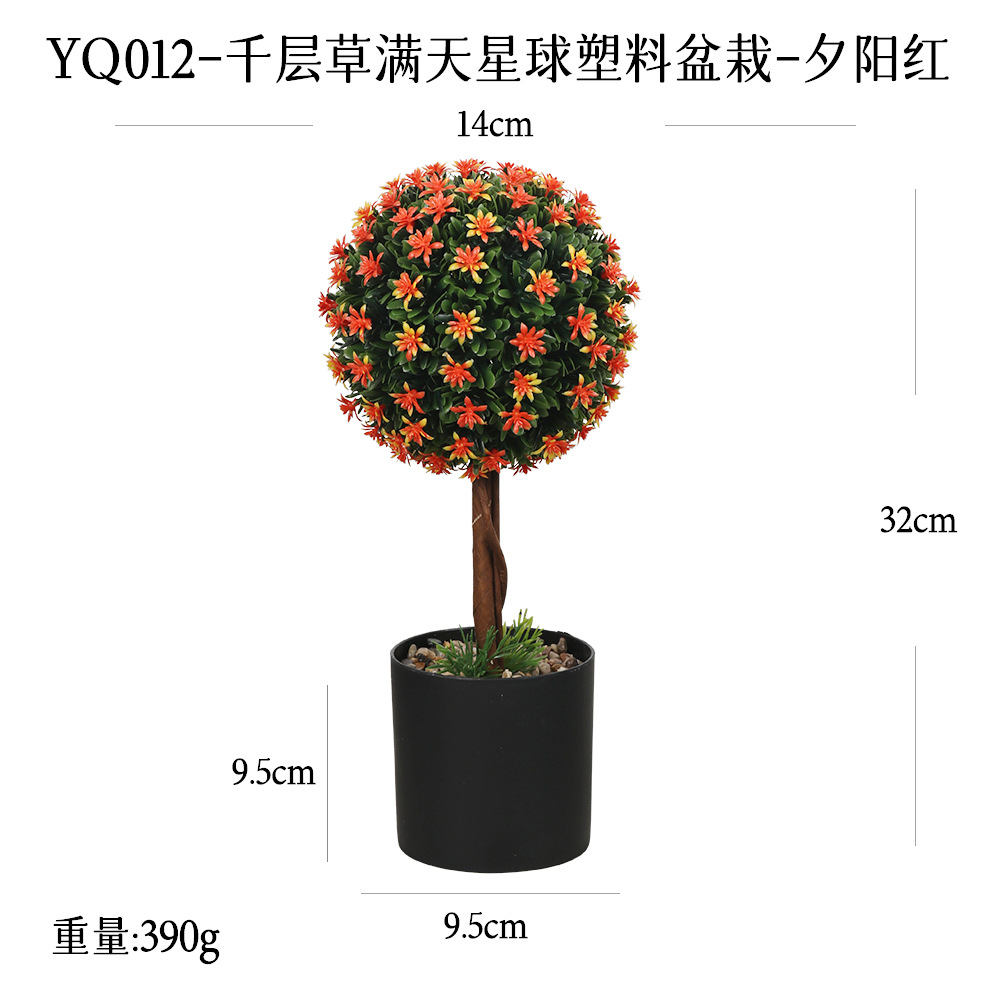 Más de 100 tipos de adornos de plantas con forma de bola redonda grande y combinaciones de plantas en maceta, populares en el comercio electrónico transfronterizo, adornos de plantas verdes para decoración del hogar, bonsáis artificiales.