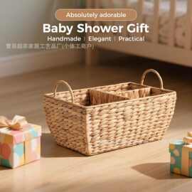 手工编织婴儿尿布收纳箱家用杂物收纳篮手提尿布篮收纳整理筐