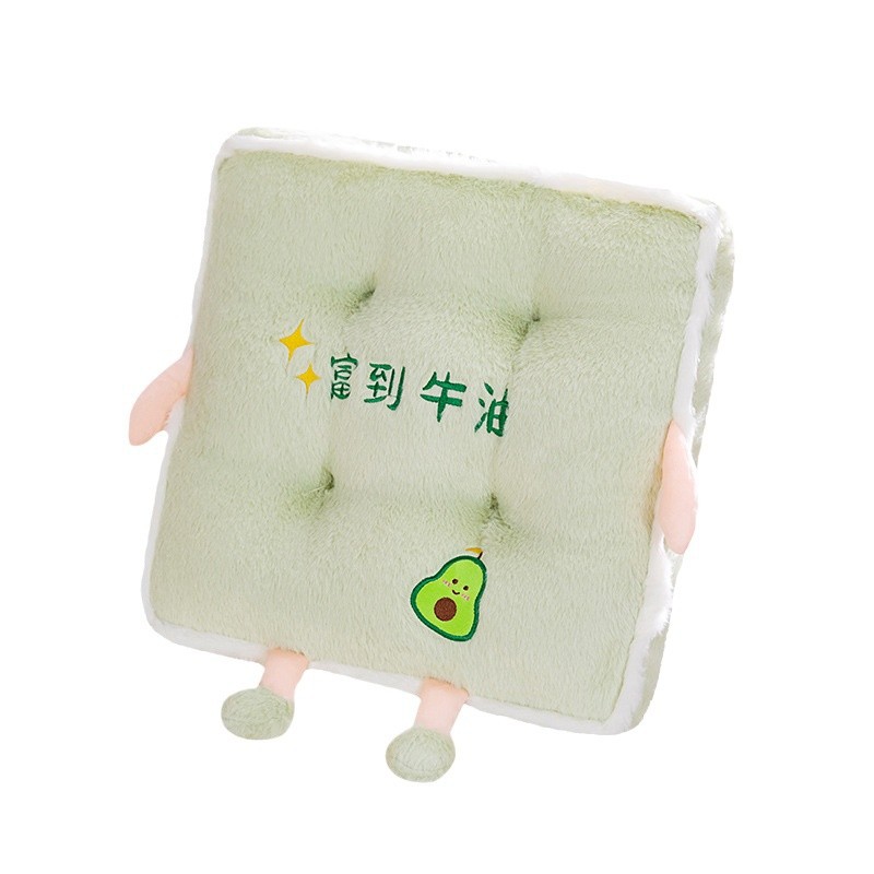 Círculos animados de seda de cabello de conejo espeso asiento cojín de cojín