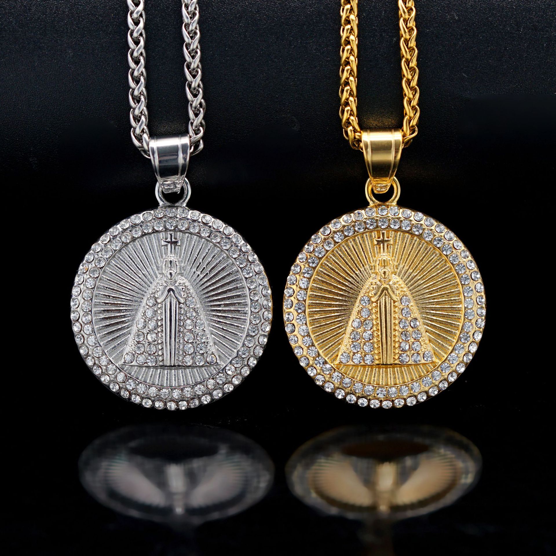 Daily, Street Occasion 316 Stainless Steel Material Hip-Hop Vintage Style 316 Stainless Steel  Geometric Men Pendant Necklaces