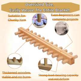 木制DIY编织工具织毛巾挂毯方形单头毛线短棒针织工具实木编织