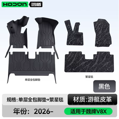 carpet mats, modification accessories and supplies — Modelə uyğun ayaqaltı - 212t01weipai-v8x-2026-model-double-layer-foot-mat-black-black-starry-carpet-with-star-embellishments