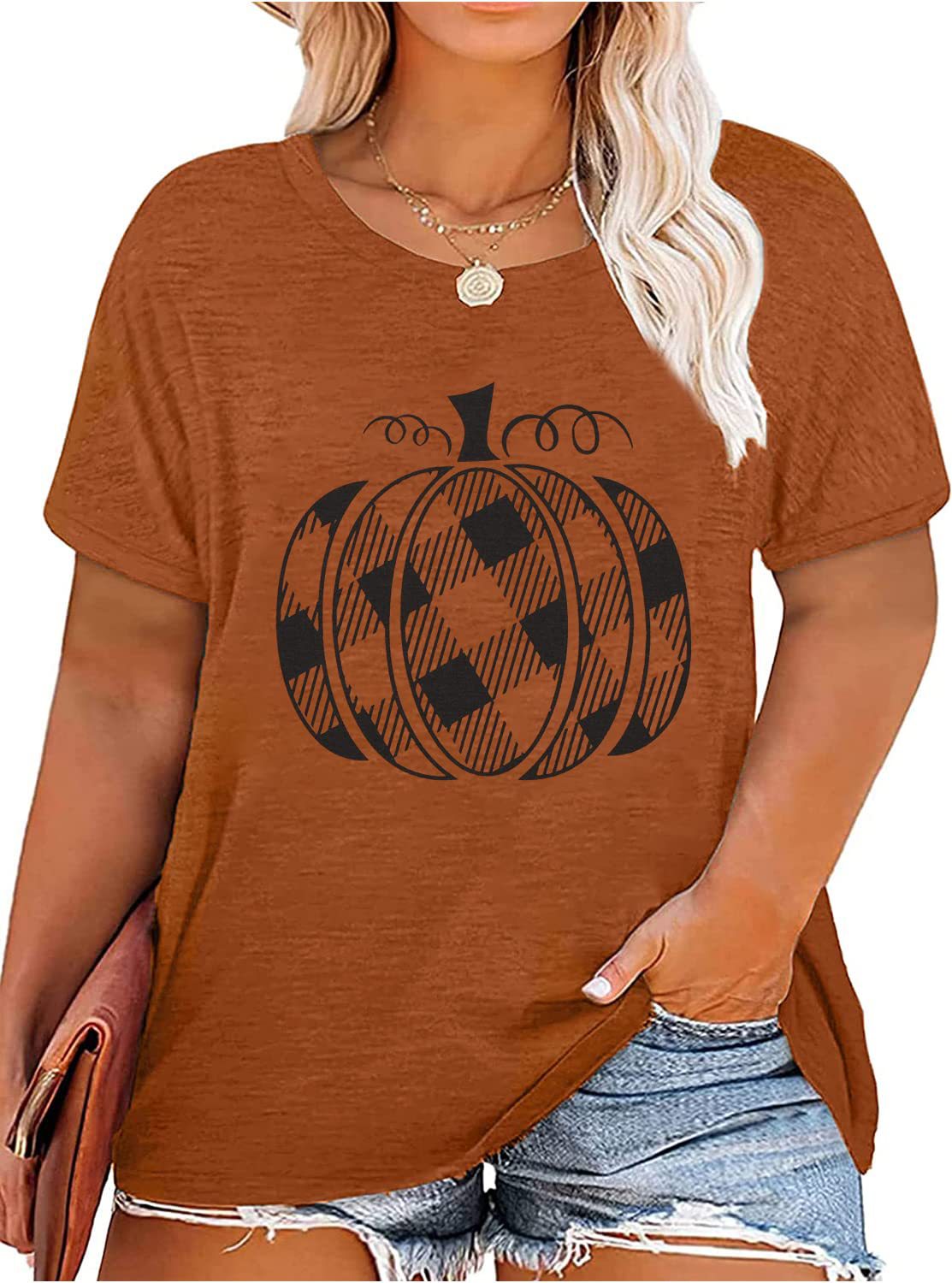 Women's T-shirt Short Sleeve T-shirts Printing Casual Pumpkin display picture 1