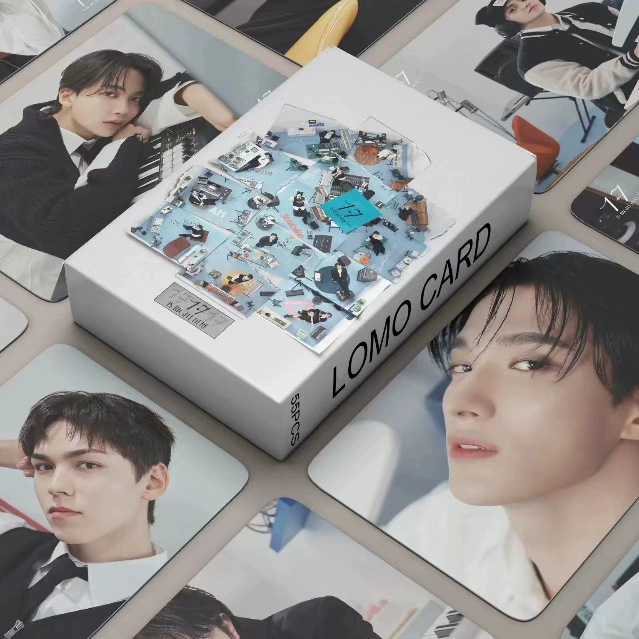 55 альбомов SEVENTEEN маленькая карточка Ли Кан Хун Чжисю Звезда Самостоятельная печать маленькая карточка