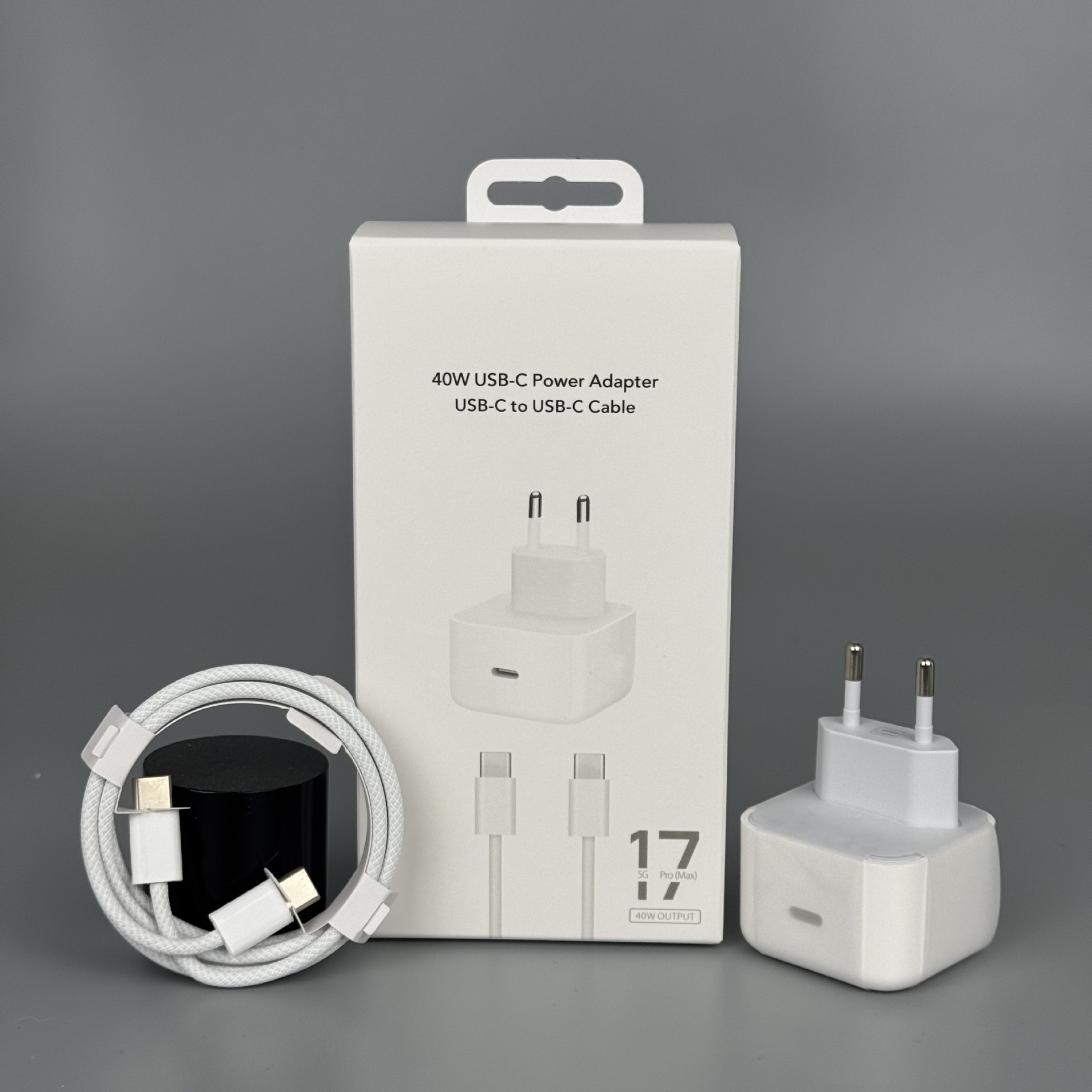 Cargador de 40W estándar europeo para Apple estándar británico PD cabeza de carga de teléfono móvil estándar de carga rápida conjunto original al por mayor image 3