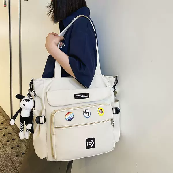 New Style Simple Fashion Shoulder Bag Women's Large Capacity Work Commuter Unisex Briefcase Student School Bag