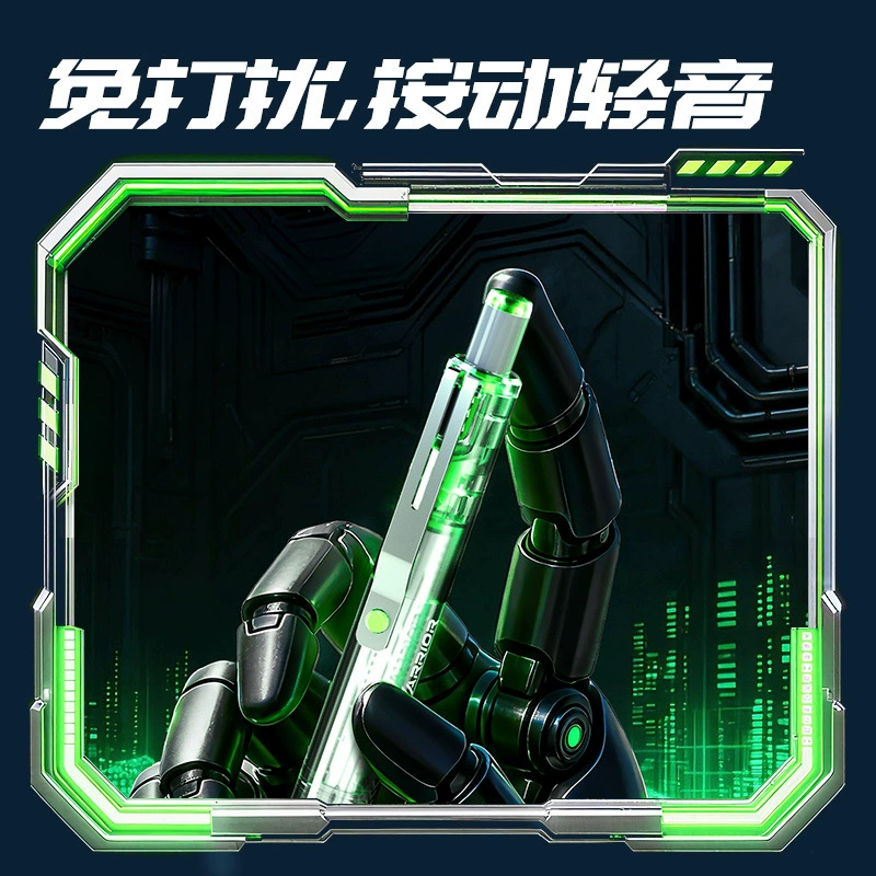 Deli SS001 Шестигранный Воин Обсидиановый Рыцарь Карбон Черный Штамп Безшумная Гелевая ручка 0.5 мм AS Головка Черная