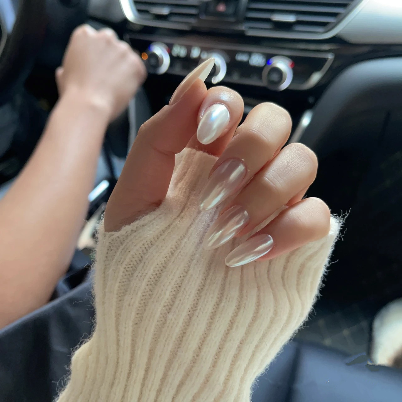 Cruzar la frontera Haili mismo estilo europeo y americano elegante luz de la Luna Blanca perla Aurora desgaste manicura desmontable clavo falso pieza clavo