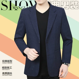 春秋季新款男士商务休闲西装外套人字纹单西修身薄款源头工厂批发