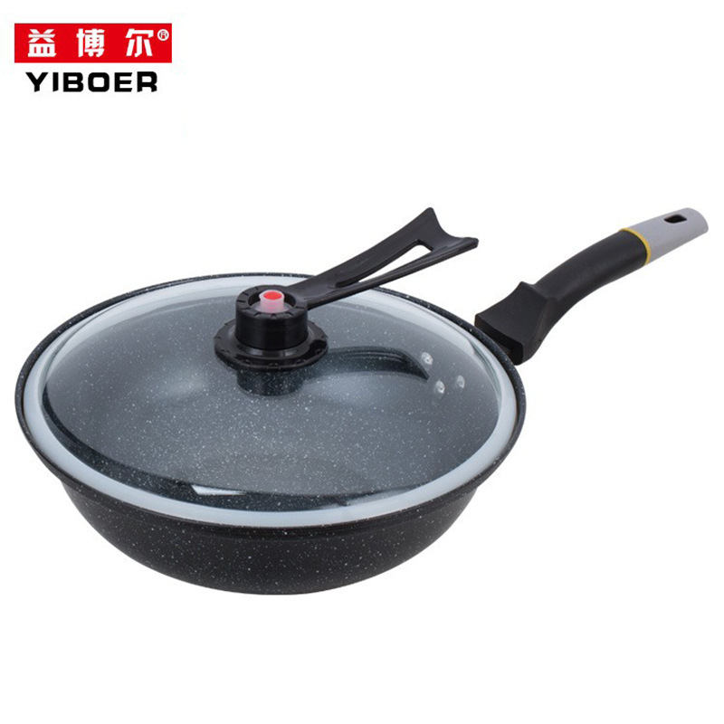 Energy-Saving Micro-Smoke Wok Medical Stone Non-Stick Pan Micro-Pressure Wok Vacuum Pot Induction Cooker Universal