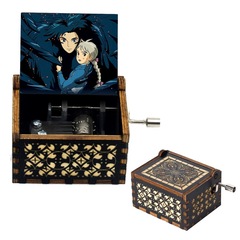 オルゴール木製ハウルの動く城手回しオルゴール木製工芸品装飾品ギフトギフト