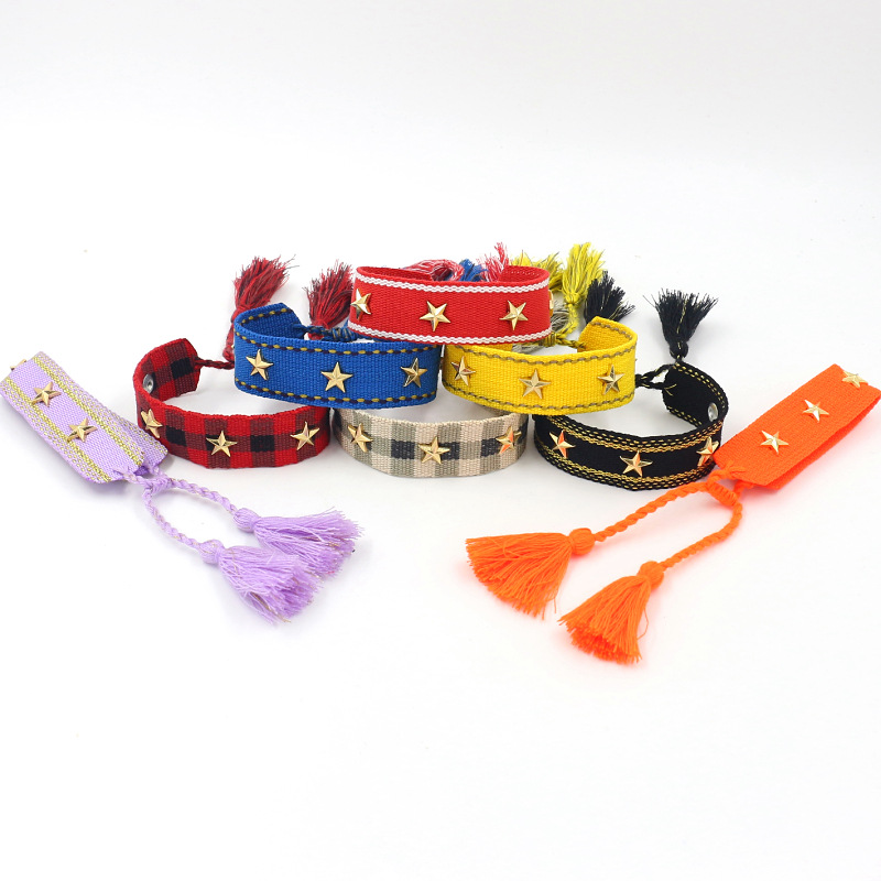 1 Stück Bohemien Stern Streifen Polyester Unisex Armbänder display picture 2