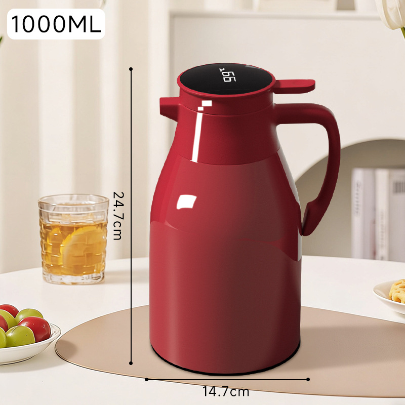 [온도 표시 모델] 1.0L 차이니즈 레드 [오래 지속되는 배터리 수명]