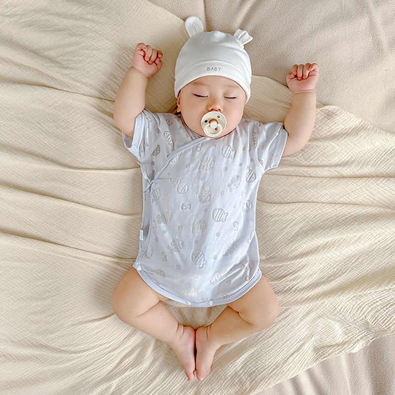 Baby's Wrap-up Clothes Summer Thin Body Clothes Newborn Clothes Baby's Triangle Climbing Clothes Breathable Summer Clothes