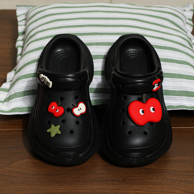 Fun Outer Wear Cute Red Apple Clogs for Women Summer New Eva Non-Slip Soft Bottom Casual Beach Sandals