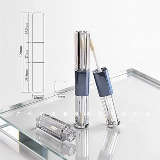 Lip gloss 定制方圆形双头唇彩管1.2g小容量二合一透明唇釉瓶包材