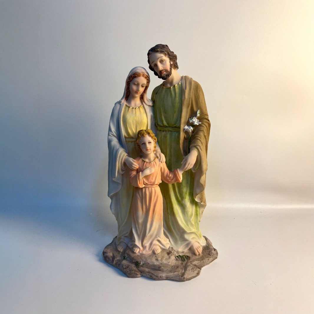 24.5cm跨境新品复活节摆件马槽圣家庭天使人物宗教耶稣诞生摆件