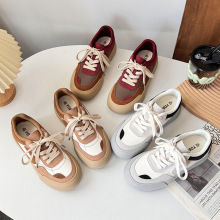 优步韩版chic翻毛皮百搭板鞋女生单鞋百搭小众原创复古板鞋H1368