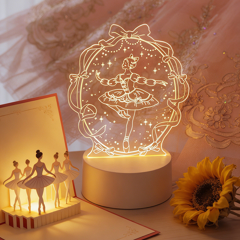 Dance Ballet Night Light Ornament Art Club Graduation Commemorative Practical Cross-Border Creative Gift That Is Useful and Not Just a Decorative Item Dance Ballet Night Light Ornament Art Club Graduation Commemorative Practical Cross-Border Creative Gift That Is Useful and Not Just a Decorative Item