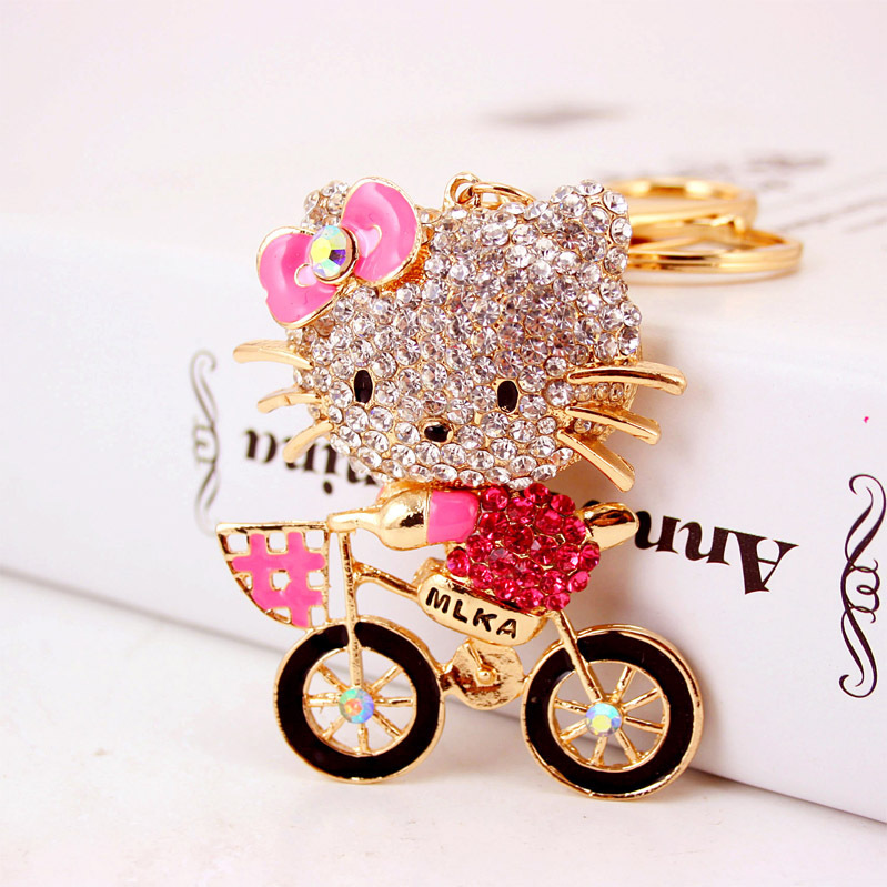 Creative car keychain cute cycling kitten animal key chain bag buckle pendant gift item for girlfriend 131 Creative car keychain cute cycling kitten animal key chain bag buckle pendant gift item for girlfriend 131