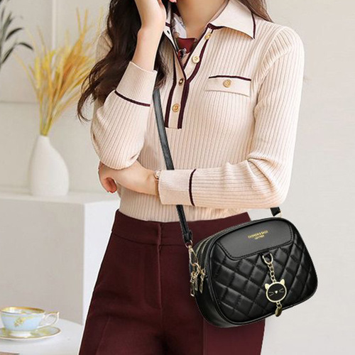 Women's bag 2026 new fashionable small square bag diamond lattice all-matching messenger bag summer small fresh shoulder bag
