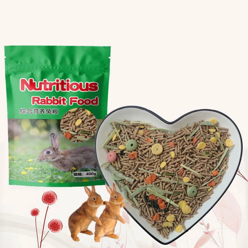 Корм для кроликов, корм для домашних кроликов, зерновой корм для молодых кроликов, корм для взрослых кроликов, оптовая продажа корма для кроликов с длинными ушами, 400 г
