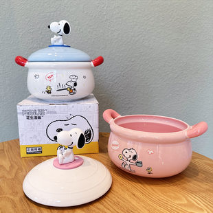 Nuby, cartoon capacious ceramic soup bowl for home use for students, Birthday gift