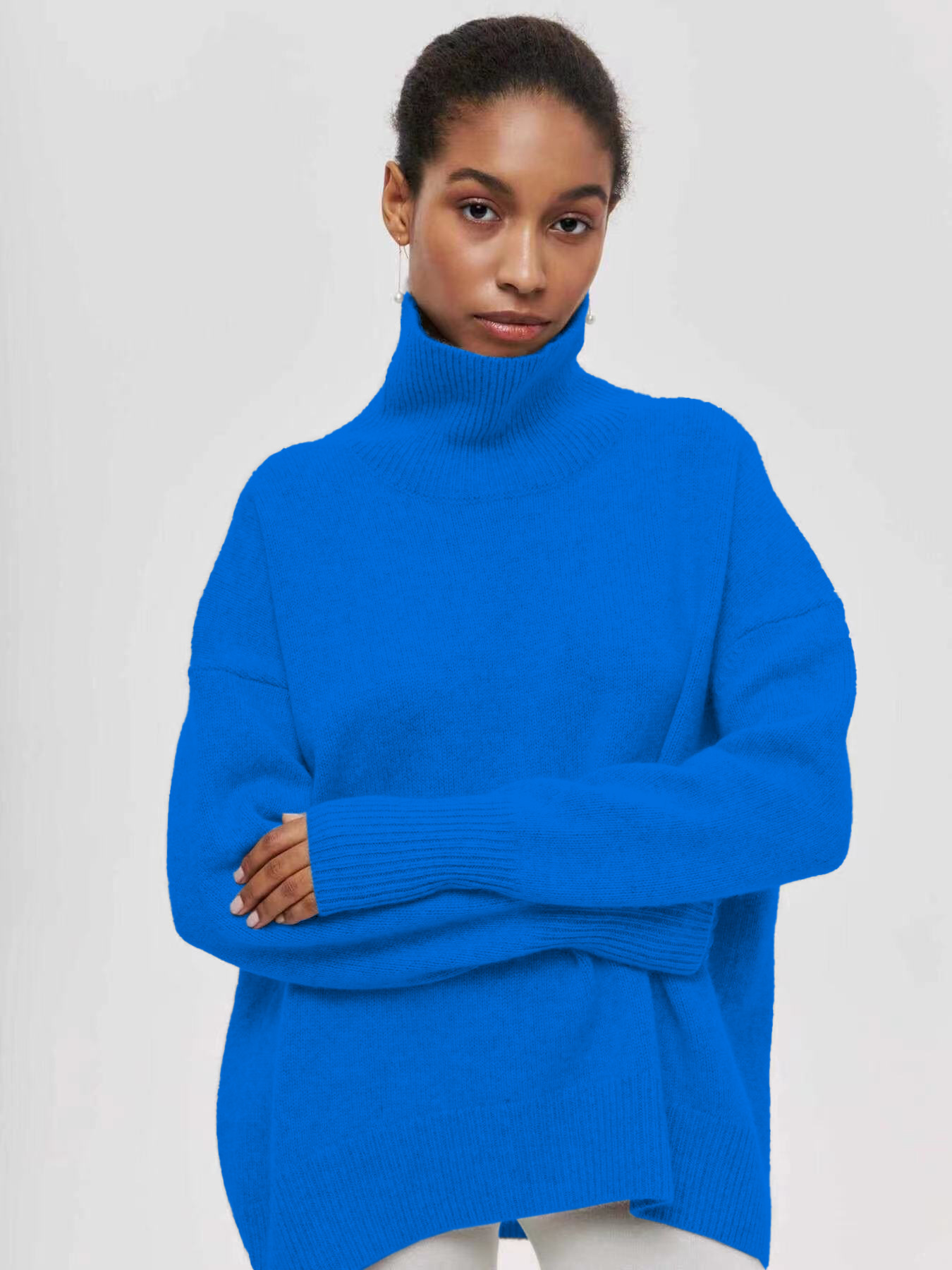 2023 ropa de mujer personalizada nuevo partido europeo y americano suéter suelto popular medio cuello alto Otoño e Invierno suéter