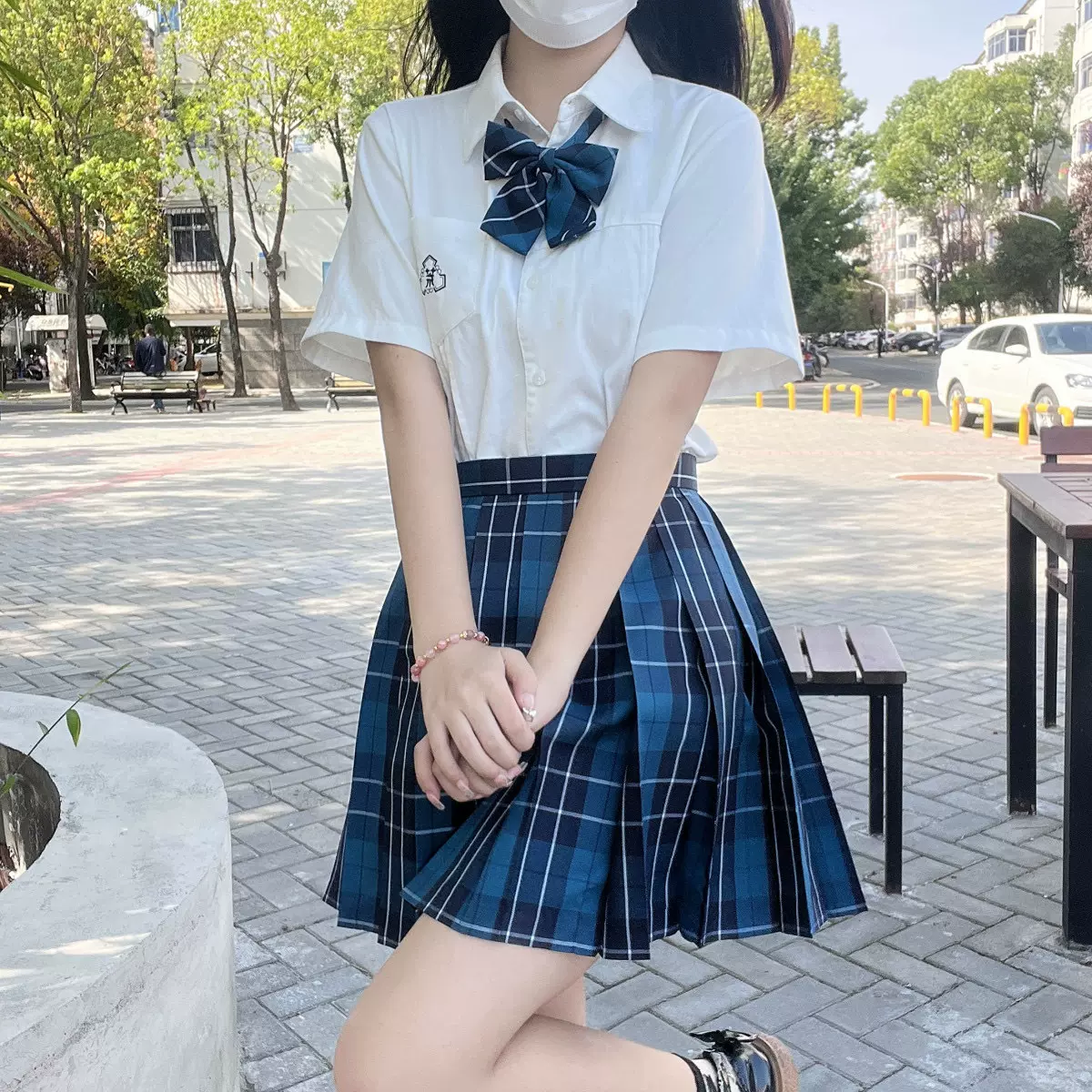 【JK制服套装】正版夏季女短袖衬衫全套学生学院风百褶格裙现货