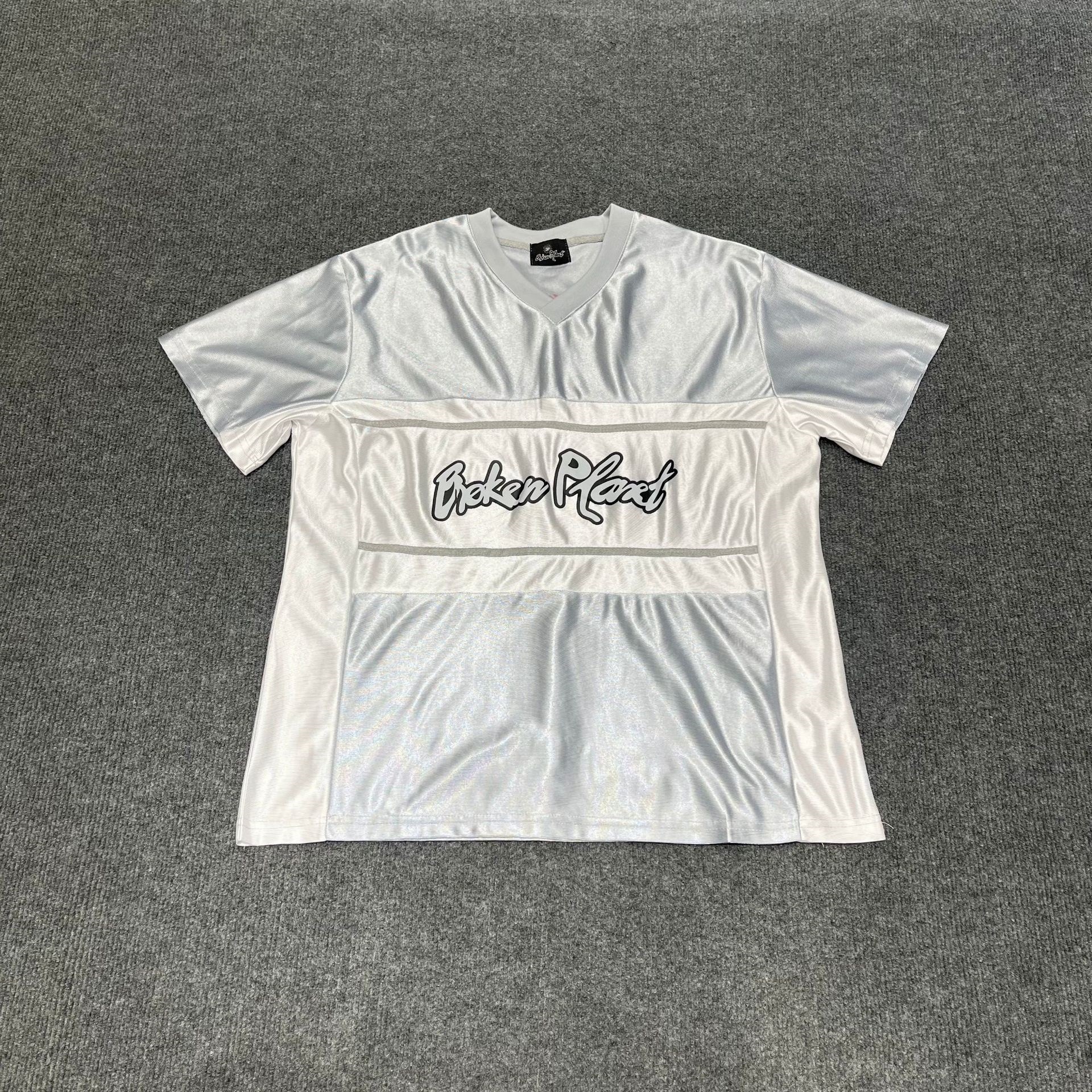 Marca de moda Alcatraz tira reflectante letra impresa camiseta de mangas cortas para hombres y mujeres callejera pantalones cortos casuales set Old Money Style