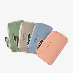 2024 Korean version mini cross-border women's coin purse zipper simple ins fashion multi-card slot short thin card holder