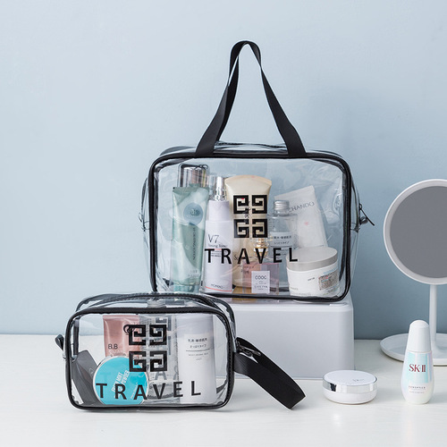 Transparent cosmetic bag pvc toiletry bag business trip storage bag waterproof large capacity portable cosmetic bag storage bag