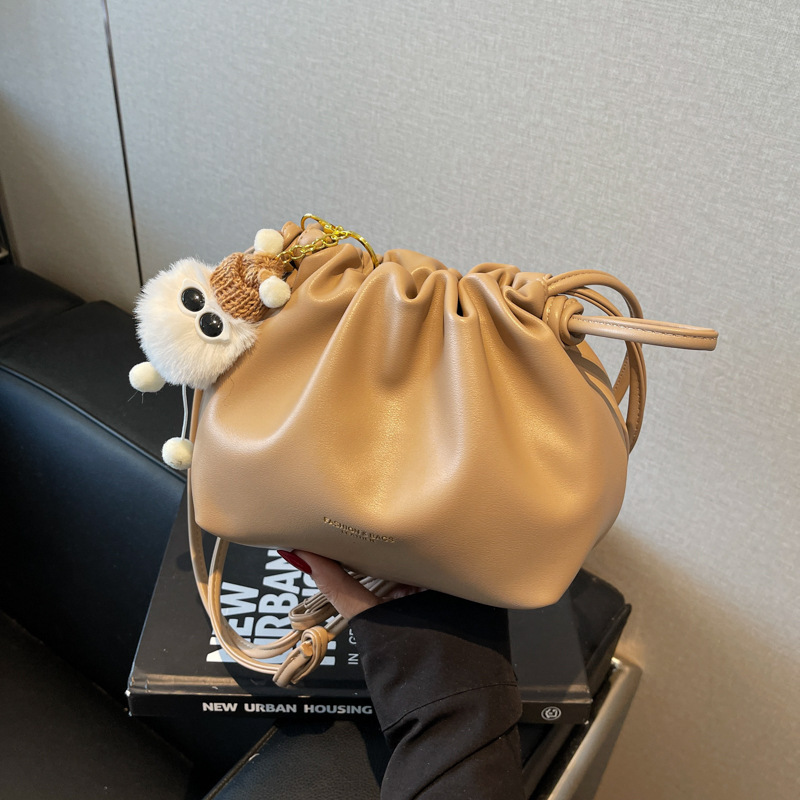 ファッショナブルなプリーツクラウドバッグ女性のための韓国スタイルカジュアル巾着ショルダークロスボディバッグ旅行コイン携帯電話バッグ|undefined