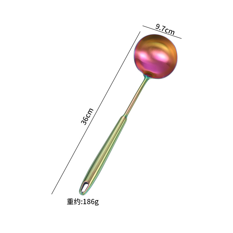 Amazon cocina de acero inoxidable guisado de fideos de pesca lengua cuchara de carne tenedor de patata conjunto de regalo