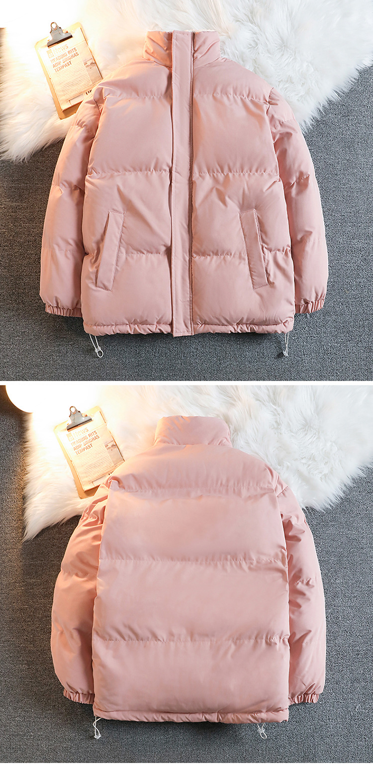 Stand-up Collar Padded Jacket For Men And Women With Fleece Loose Padded Jacket For Couples With Padded Jacket For Men With Fleece_viptrois.com