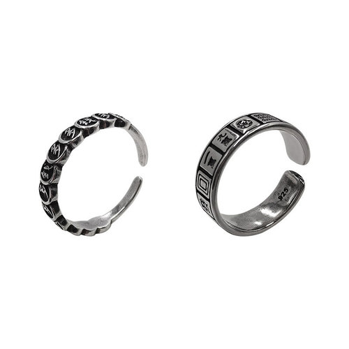 Money Dou Dou Mahjong Ring for Women, Retro Distressed Wealth Attracting Niche Fashion Ins Trend Design Personalized Index Finger Ring