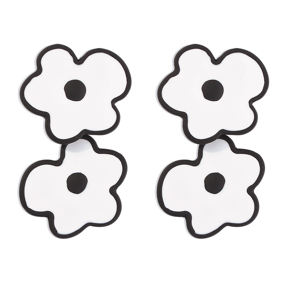 Fashion White Dripping Flower Earrings
