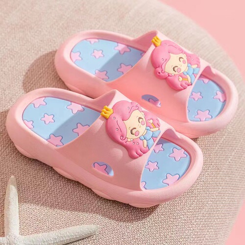 Children's summer slippers for girls cartoon cute indoor soft-soled non-slip bathroom baby boy slippers with poop feeling