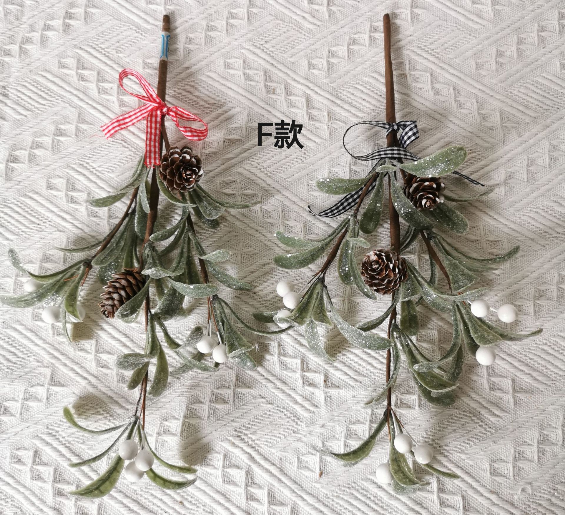 Fuente de la fábrica simulación planta verde simulación muérdago hogar decoraciones de la boda adornos colgantes de pared muérdago