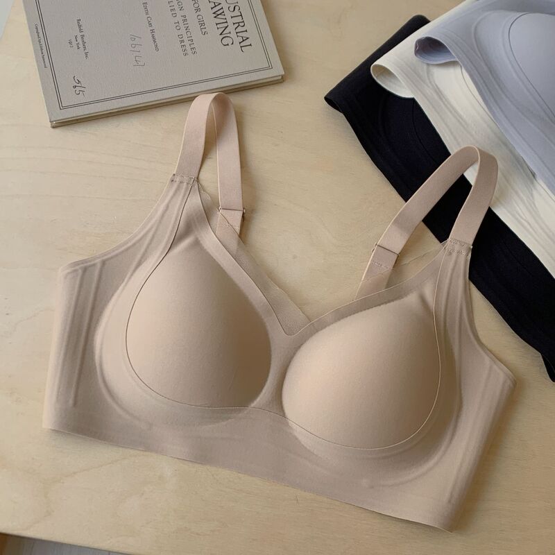 Original Japanese Glosser Seamless Naked Lace Top Underwear Women's Summer Thin Anti-sagging Sleeping Breathable Bra
