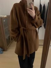 2025新款韩版高端立领双面羊绒大衣女中长款小个子羊毛呢外套