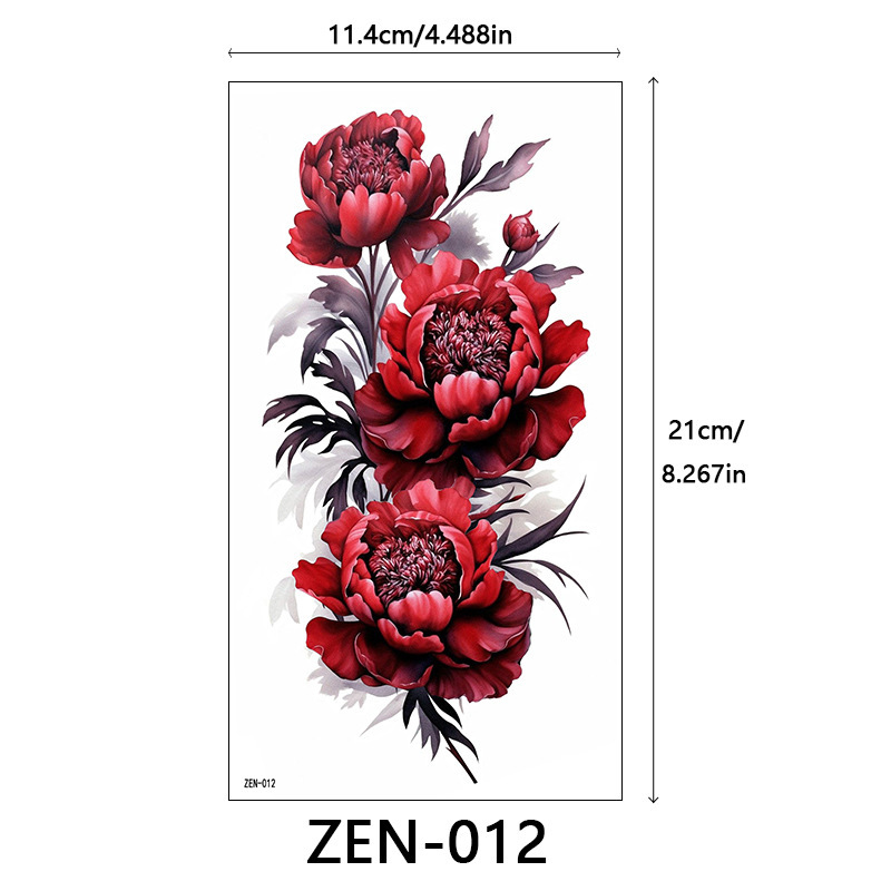 新品跨境 ZEN小全臂纹身贴半臂纹身贴动物花朵万圣节纹身贴tattoo|undefined