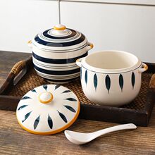 大容量家用陶瓷炖盅耐高温带盖罐装猪油油壶厨房油泼辣子辣椒灌