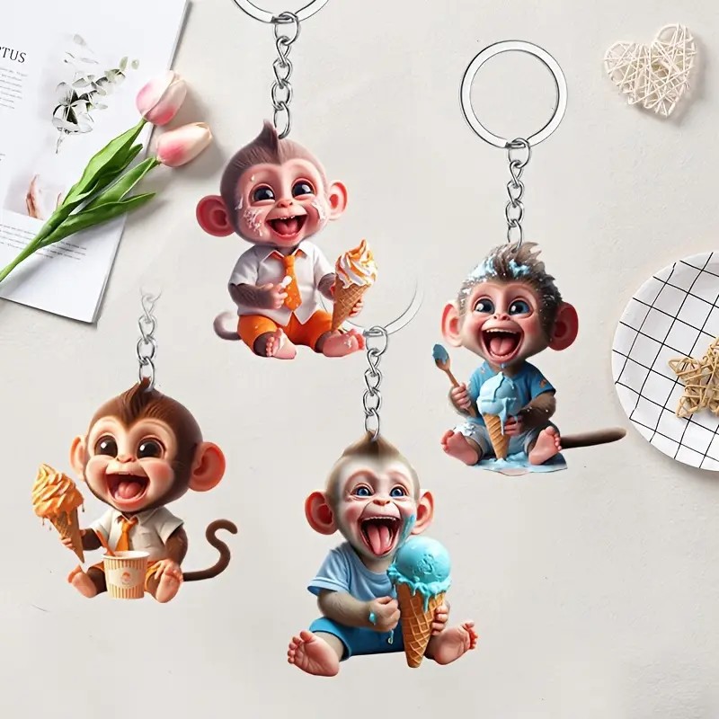 Acrílico plano lindo pendiente colgante niña animal joyería regalo encanto accesorios