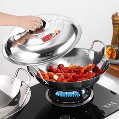 ステンレス鋼鍋蓋ラウンド家庭用大型高蓋中華鍋大型鉄鍋バケツ蓋ユニバーサルスープポットお手入れが簡単