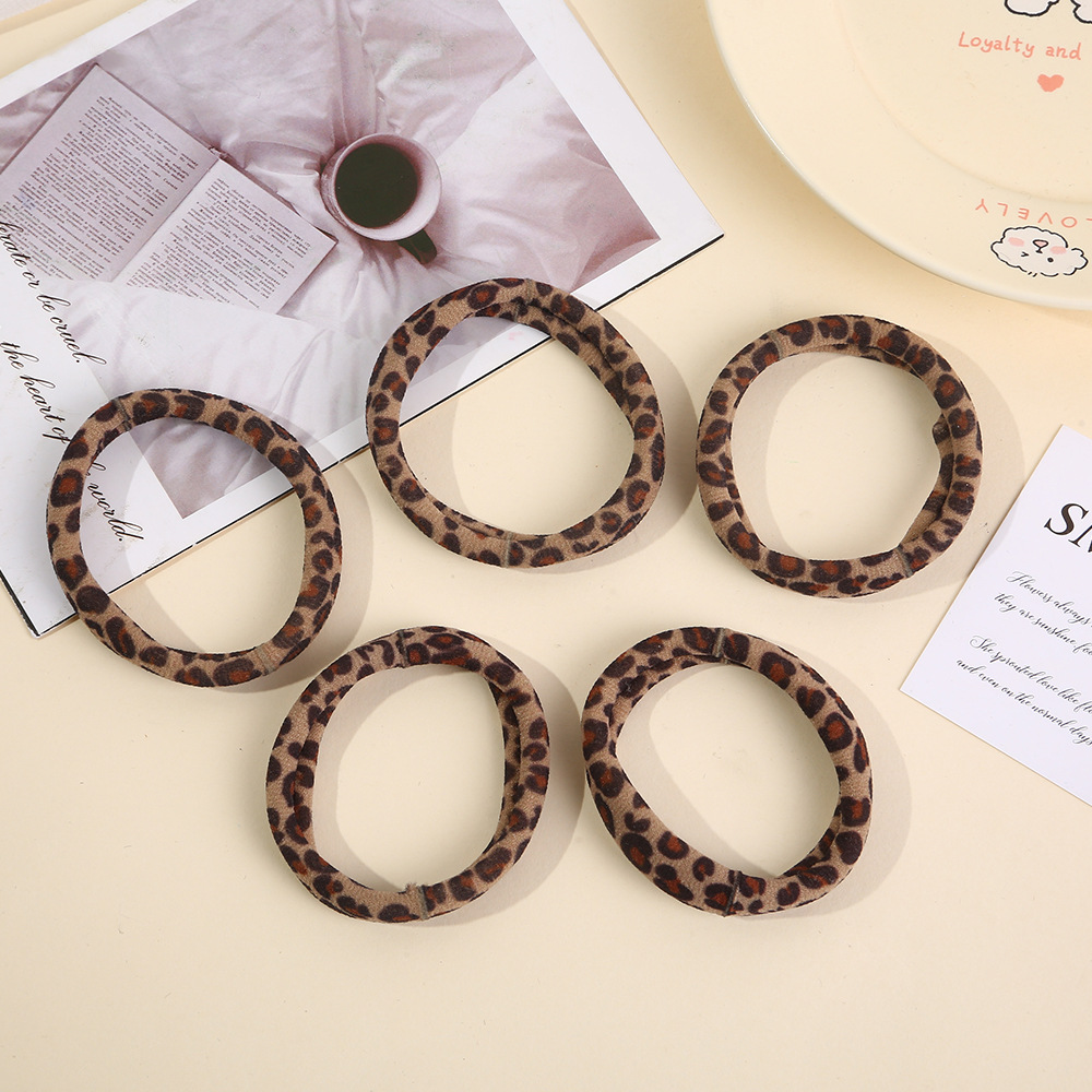 YMK4 - 2 brown leopardo anillo de pelo 5
