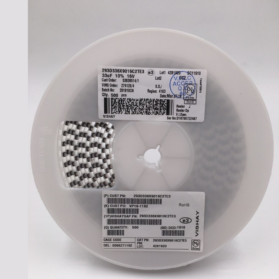 Vishay/威世 贴片钽电容 33UF16V C型 10% 293D336X9016C2TE3